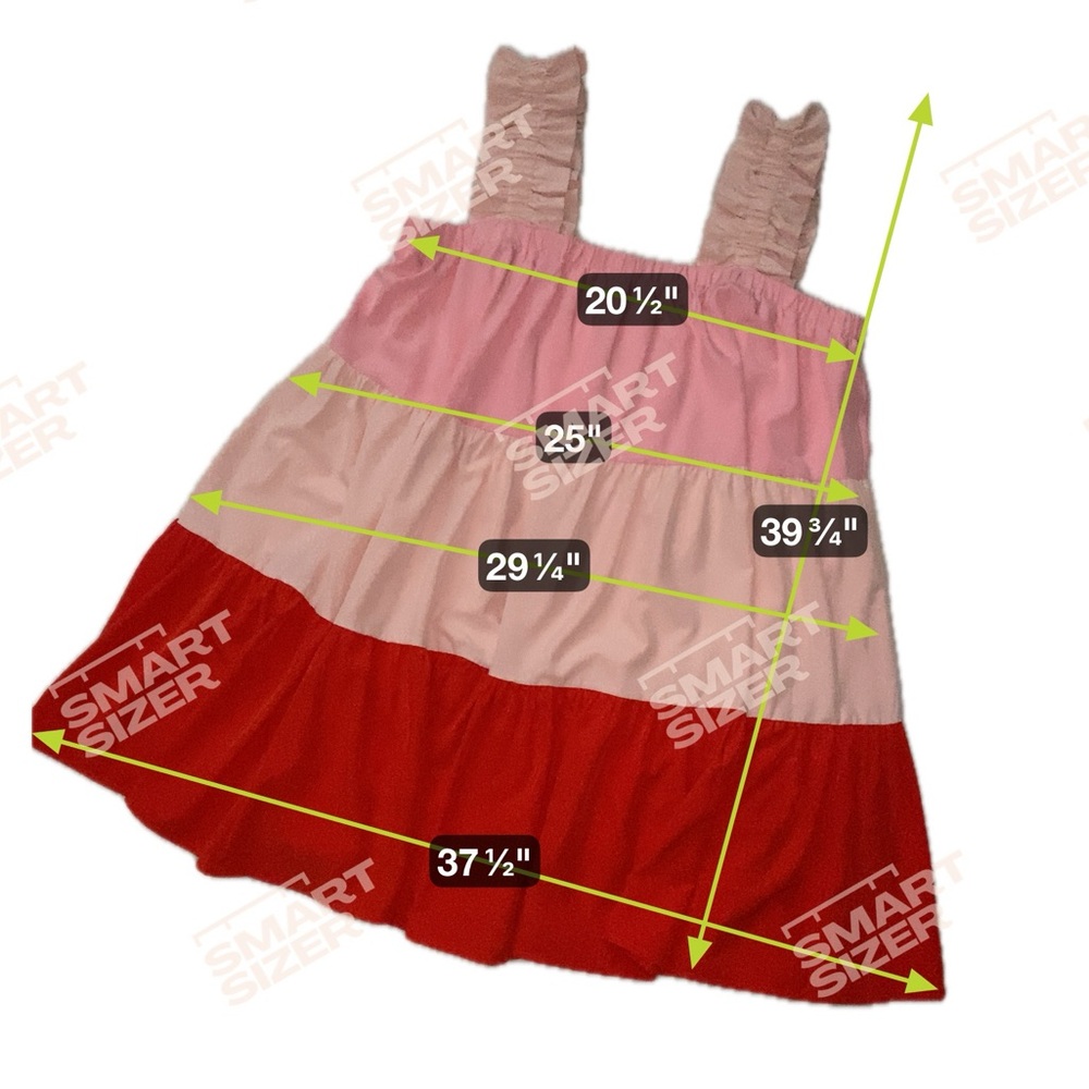 Entro Color Block Tiered Babydoll Mini Dress Pink Red - Picture 10 of 10